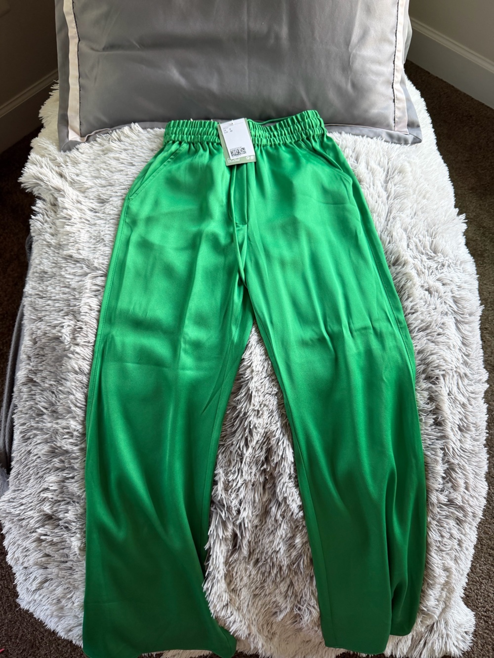 H&M Emerald Green Wide Leg Drawstring Pants